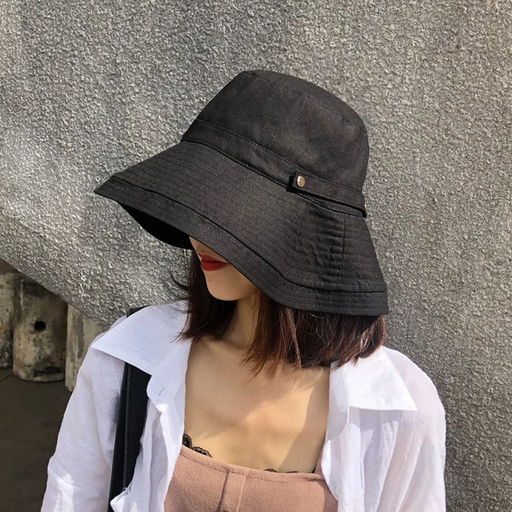 Women Sunscreen Fisherman Hat Solid Color Sun Hat with A Big Brim for Summer Outdoor Fishing Hiking (Black)
Women Sunscreen Fisherman Hat Solid Color Sun Hat with A Big Brim for Summer Outdoor Fishing Hiking (Black)