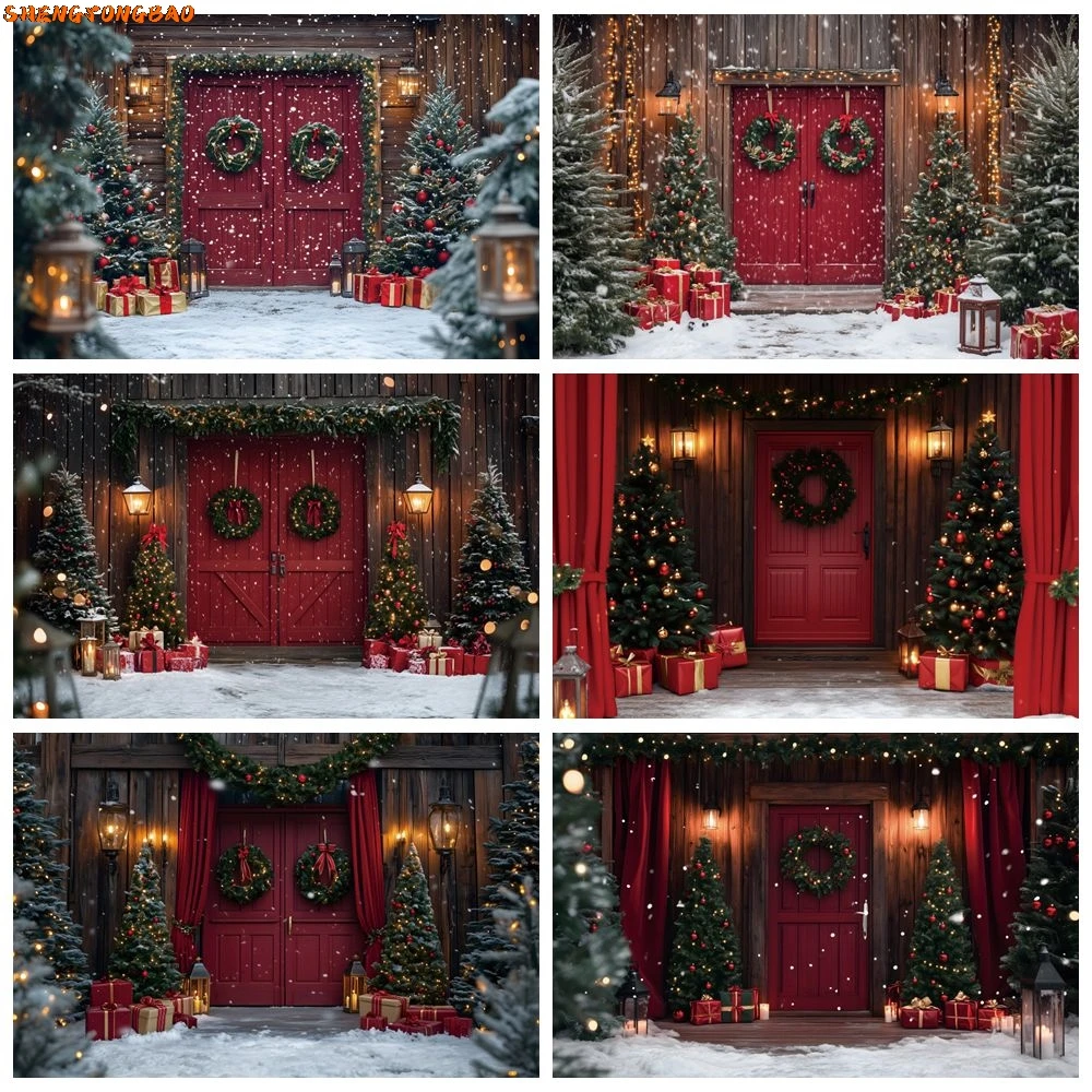 Christmas Red Rustic Wood Barn Door Backdrop Winter Snowy Snowfield Xmas Tree Gifts Wreath Kids Portrait Photography Background
Christmas Red Rustic Wood Barn Door Backdrop Winter Snowy Snowfield Xmas Tree Gifts Wreath Kids Portrait Photography Background