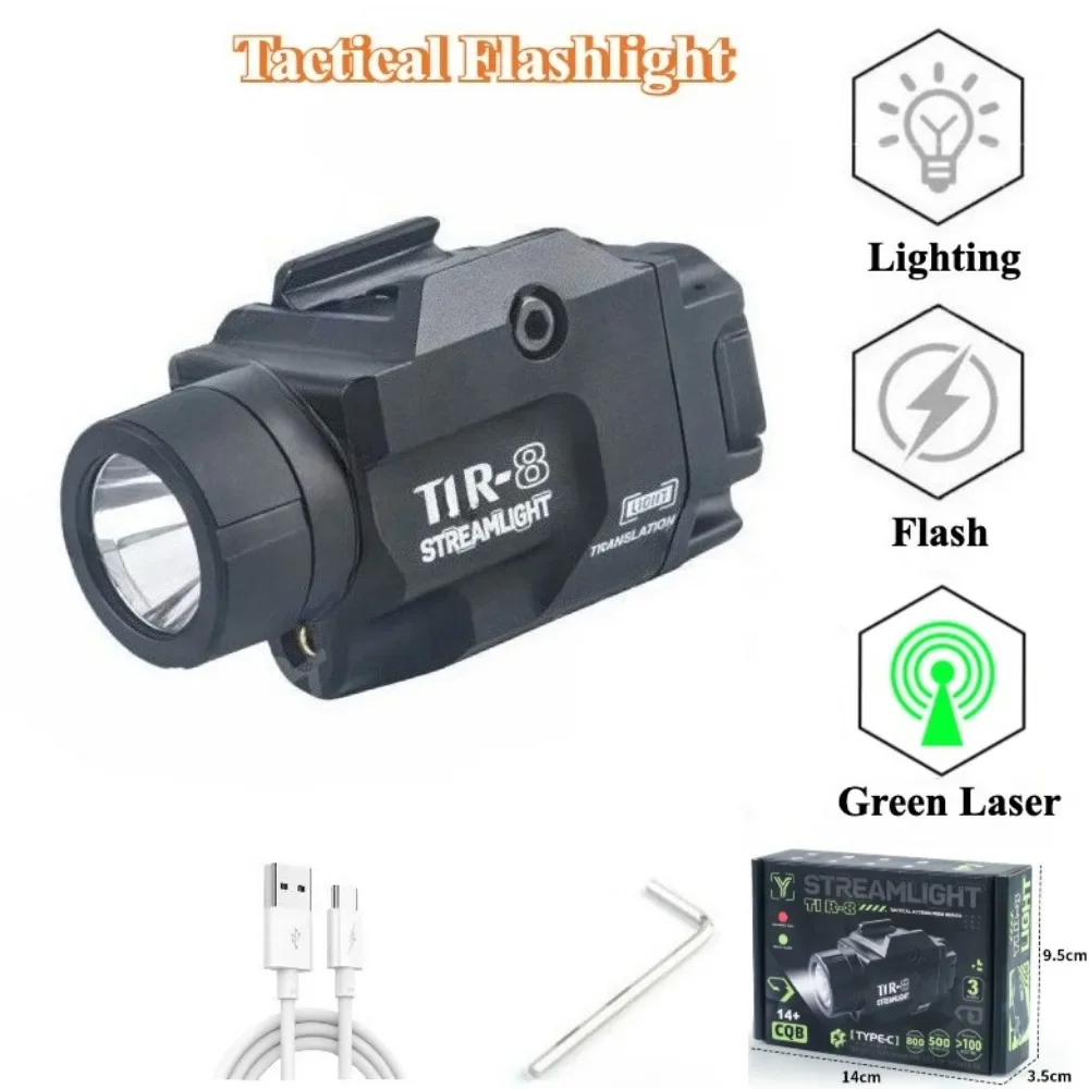800LM TR-8 Tactical LED Flashlight USB Rechargeable 3 Modes Quick Release Scout Gun Light for 20mm Rail Outdoor Hunting
800LM TR-8 Tactical LED Flashlight USB Rechargeable 3 Modes Quick Release Scout Gun Light for 20mm Rail Outdoor Hunting