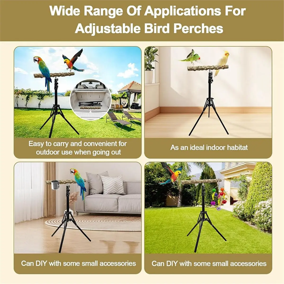 Height Adjustable Bird Perch Pepper Wood Bird Training Perch Stand Parakeet Perches Indoor and Outdoor Parrot Stands
Height Adjustable Bird Perch Pepper Wood Bird Training Perch Stand Parakeet Perches Indoor and Outdoor Parrot Stands
