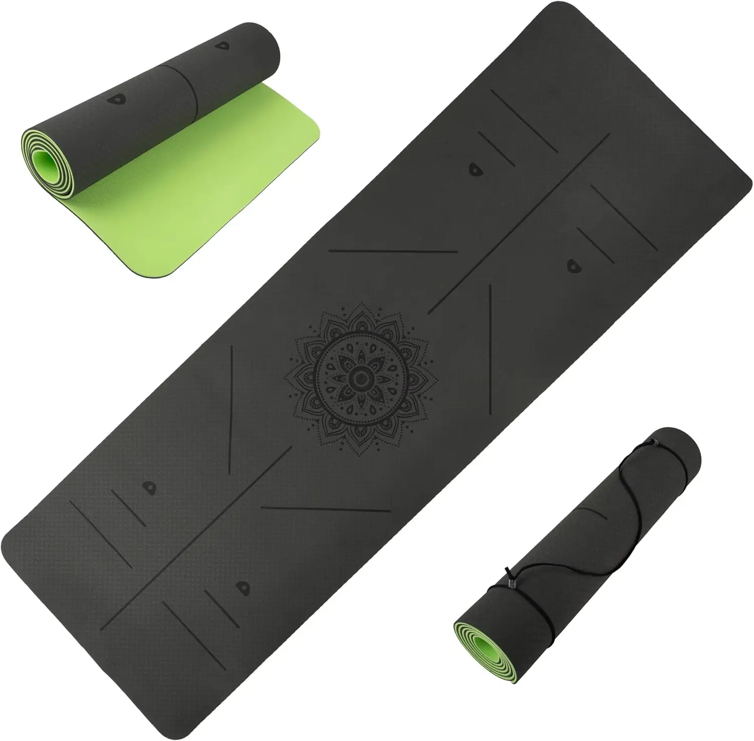 Non-Slip Yoga Mat with Alignment Marks, Lightweight Exercise Mat with Carry Strap for Home Workout or Travel
Non-Slip Yoga Mat with Alignment Marks, Lightweight Exercise Mat with Carry Strap for Home Workout or Travel