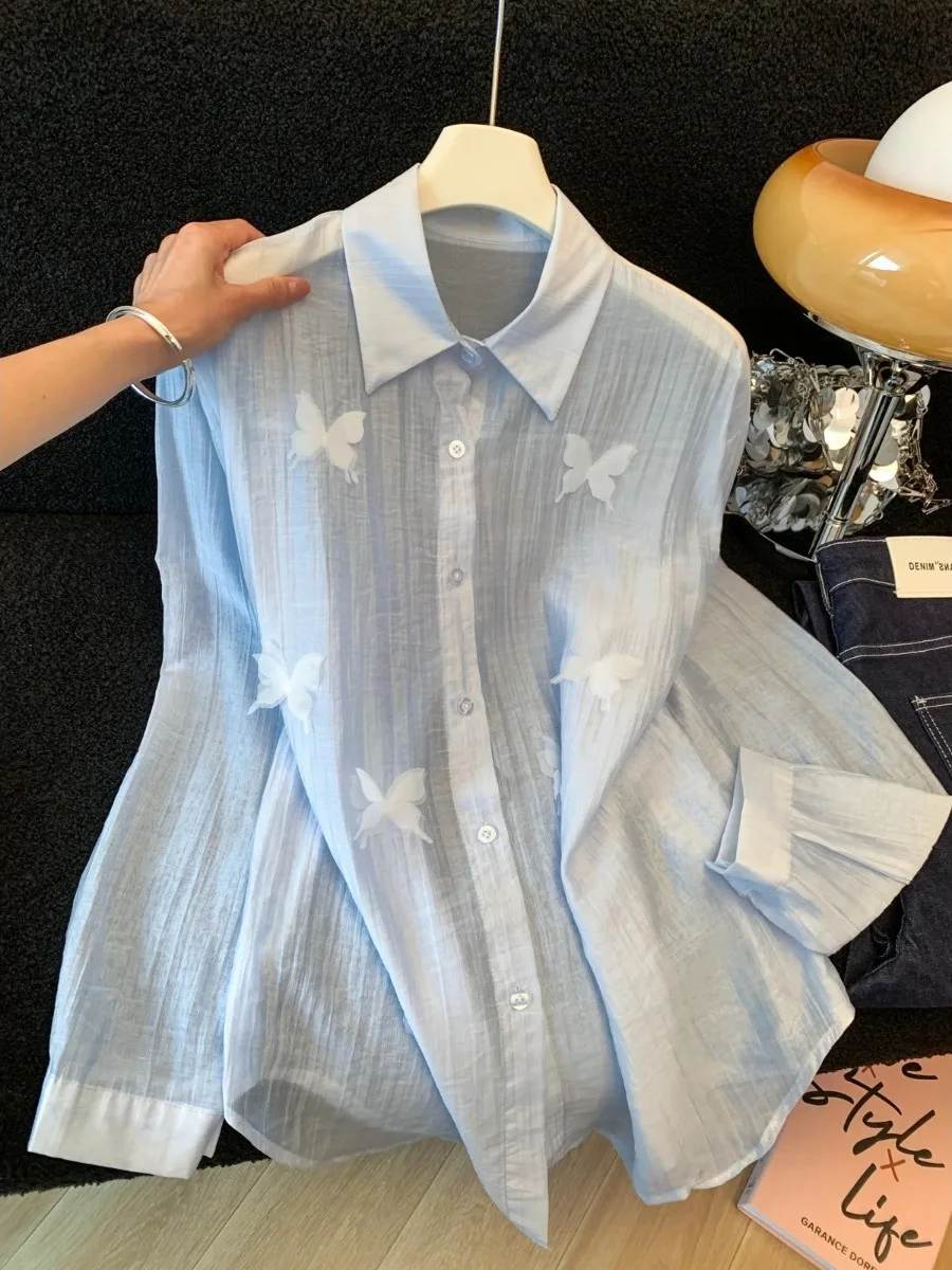 Blue Collar 3D Long Sleeve Sun Protection Shirt Outerwear Women Summer Thin Breathable Loose Shirt Top
Blue Collar 3D Long Sleeve Sun Protection Shirt Outerwear Women Summer Thin Breathable Loose Shirt Top