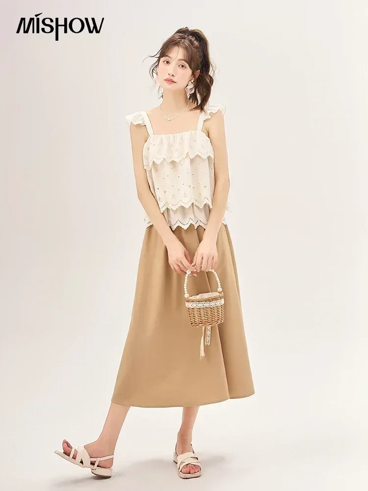 MISHOW Blended Camisole+Skirt Two-piece Separately 2023 Summer Hollow Out Flying Sleeve Top Waist Spliced Lace Skirt MXC37D0009
MISHOW Blended Camisole+Skirt Two-piece Separately 2023 Summer Hollow Out Flying Sleeve Top Waist Spliced Lace Skirt MXC37D0009