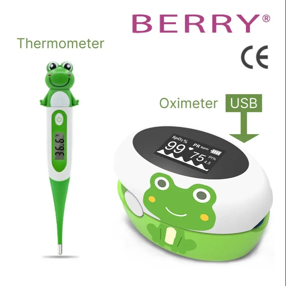 2-in-1 Children's Health Kit: Cartoon Frog Thermometer + Portable Pulse Oximeter USB Charging Blood Oxygen Monitor for Kids Baby
2-in-1 Children's Health Kit: Cartoon Frog Thermometer + Portable Pulse Oximeter USB Charging Blood Oxygen Monitor for Kids Baby