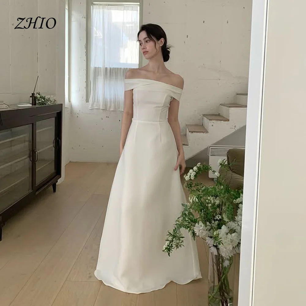 ZHIO Gorgeous Modest Wedding Gown Off the Shoulder A-line Floor-Length Ribbon Formal Event Dress Customized Elegant Party Gow
ZHIO Gorgeous Modest Wedding Gown Off the Shoulder A-line Floor-Length Ribbon Formal Event Dress Customized Elegant Party Gow