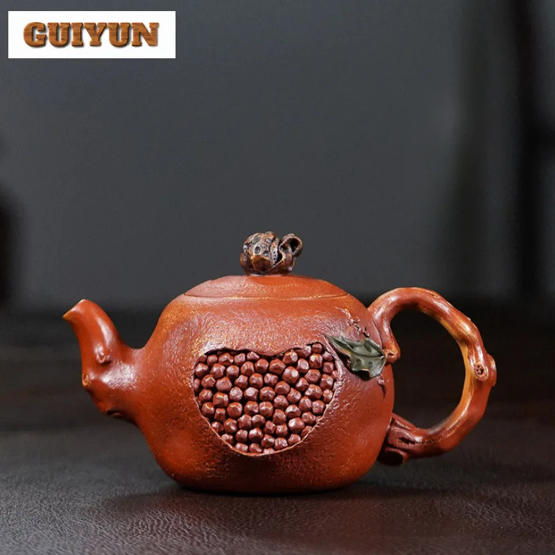 280ml Creative Yixing Purple Clay Teapots Handmade Pomegranate Pot Raw Ore Downhill Mud Kettle With Strainer Zisha Tea Set Craft
280ml Creative Yixing Purple Clay Teapots Handmade Pomegranate Pot Raw Ore Downhill Mud Kettle With Strainer Zisha Tea Set Craft