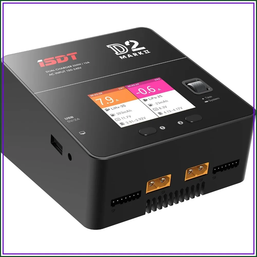 2x200W Dual Output Smart Charger for 1-6S LiPo Li-ion NiMH Pb Batteries with AC Power
2x200W Dual Output Smart Charger for 1-6S LiPo Li-ion NiMH Pb Batteries with AC Power