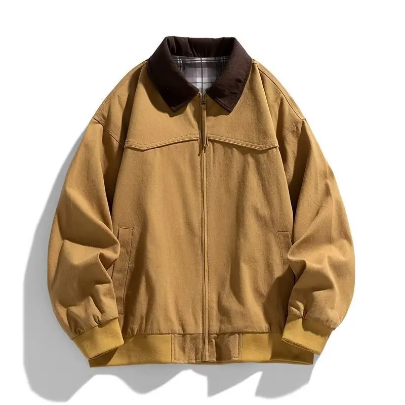 Мужская винтажная рабочая куртка на молнии, повседневная хлопковая куртка, осенне-зимняя куртка в американском стиле с лацканами
Мужская винтажная рабочая куртка на молнии, повседневная хлопковая куртка, осенне-зимняя куртка в американском стиле с лацканами