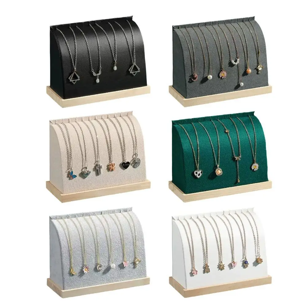Arc-shaped Necklaces Easel Showcase Wooden Fashion Jewelry Collection Rack Velvet/PU Jewelry Hanger
Arc-shaped Necklaces Easel Showcase Wooden Fashion Jewelry Collection Rack Velvet/PU Jewelry Hanger