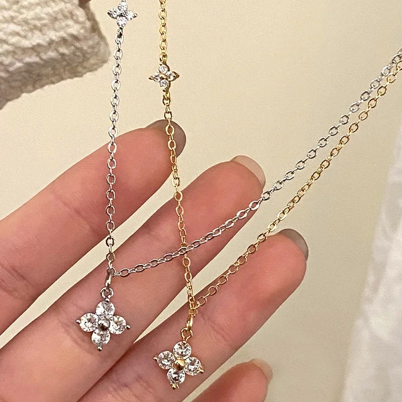 Real 925 Sterling Silver Zircon Clover Flower Pendant Chain Necklaces for Women Cute Plant Fine Jewelry Minimalist Accessory
Real 925 Sterling Silver Zircon Clover Flower Pendant Chain Necklaces for Women Cute Plant Fine Jewelry Minimalist Accessory