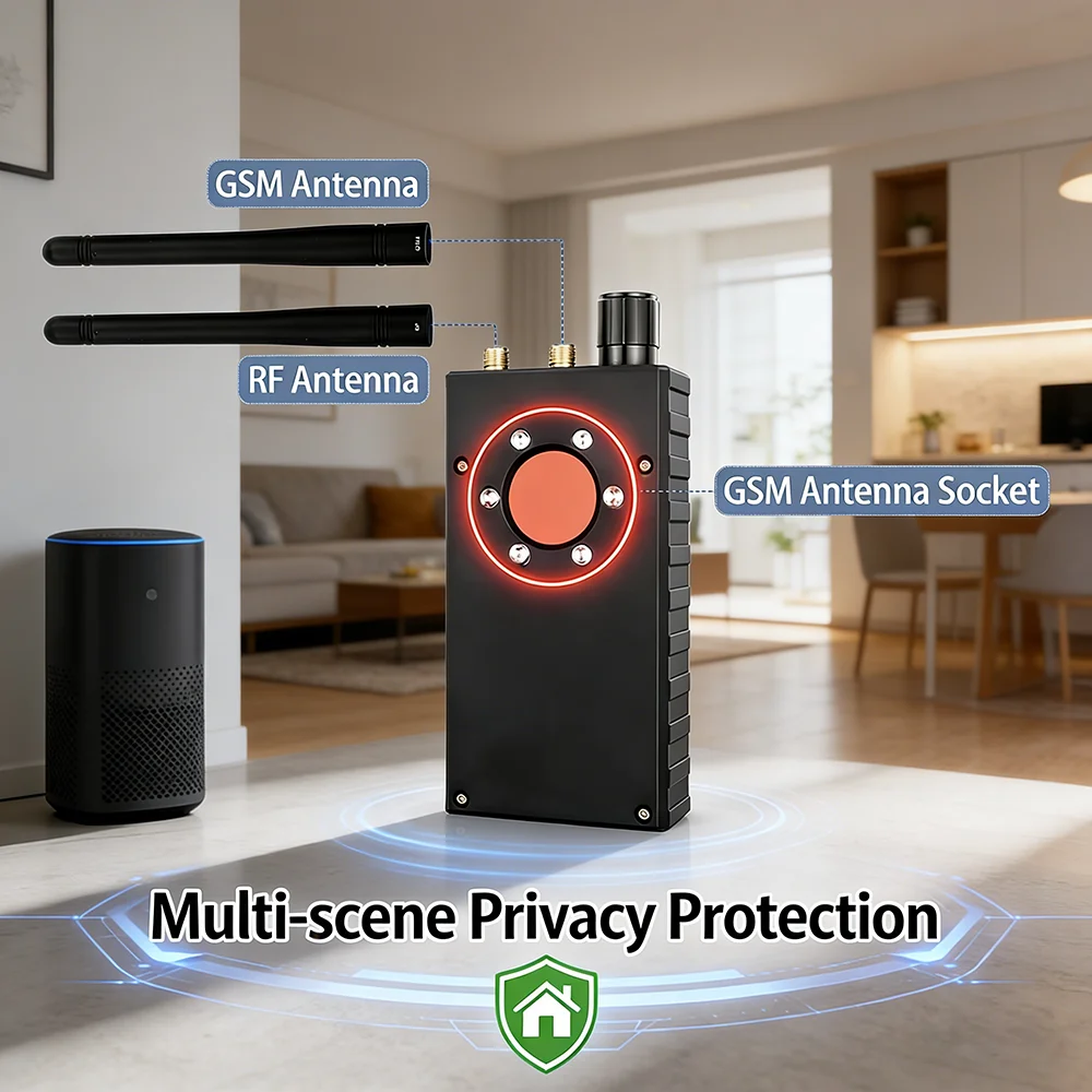 G528 Multi-function Anti-spy Wireless RF Signal Detector Spy-Camera Lens Bug Finder GSM Audio Device GPS Tracker Detect Scanner