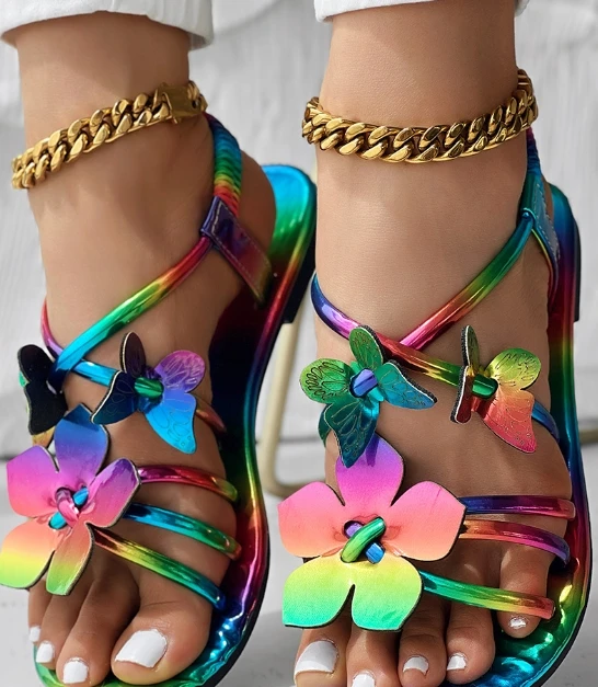 New Fashion 2025 Summer Casual Fashionable and Versatile Floral and Butterfly Round Toe Flat Sandals
New Fashion 2025 Summer Casual Fashionable and Versatile Floral and Butterfly Round Toe Flat Sandals