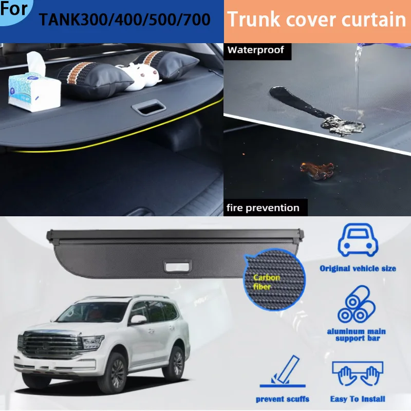 Suitable for TANK300/400/500/700 Trunk Curtain, Rear Trunk Storage Partition, Bezel, Interior Modification Accessories
Suitable for TANK300/400/500/700 Trunk Curtain, Rear Trunk Storage Partition, Bezel, Interior Modification Accessories