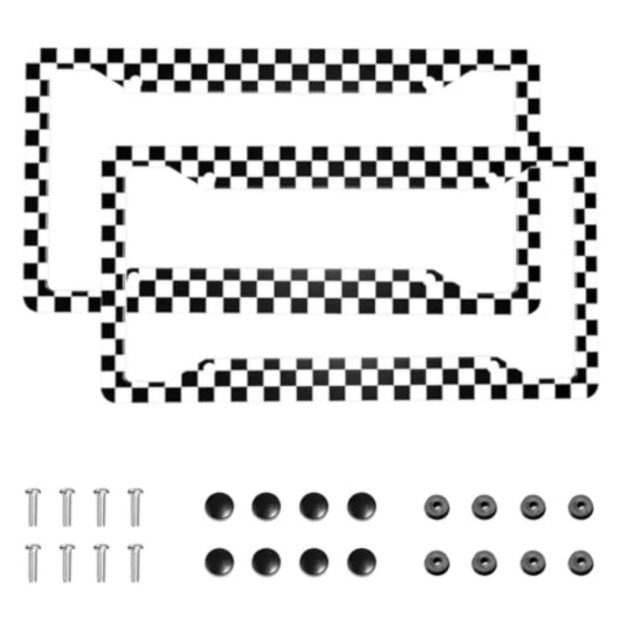 Checkerboard Black and White License Plate Frame, Set of 2 Checkerboard Race Car License Plate Covers, Men and Women Car Tag Al
Checkerboard Black and White License Plate Frame, Set of 2 Checkerboard Race Car License Plate Covers, Men and Women Car Tag Al