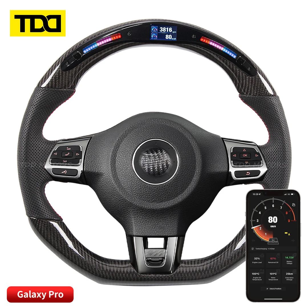 TDD Carbon Fiber Customized Galaxy Pro LED Steering Wheel Perforated Leather D-shaped Flat-bottom for VW MK6
TDD Carbon Fiber Customized Galaxy Pro LED Steering Wheel Perforated Leather D-shaped Flat-bottom for VW MK6