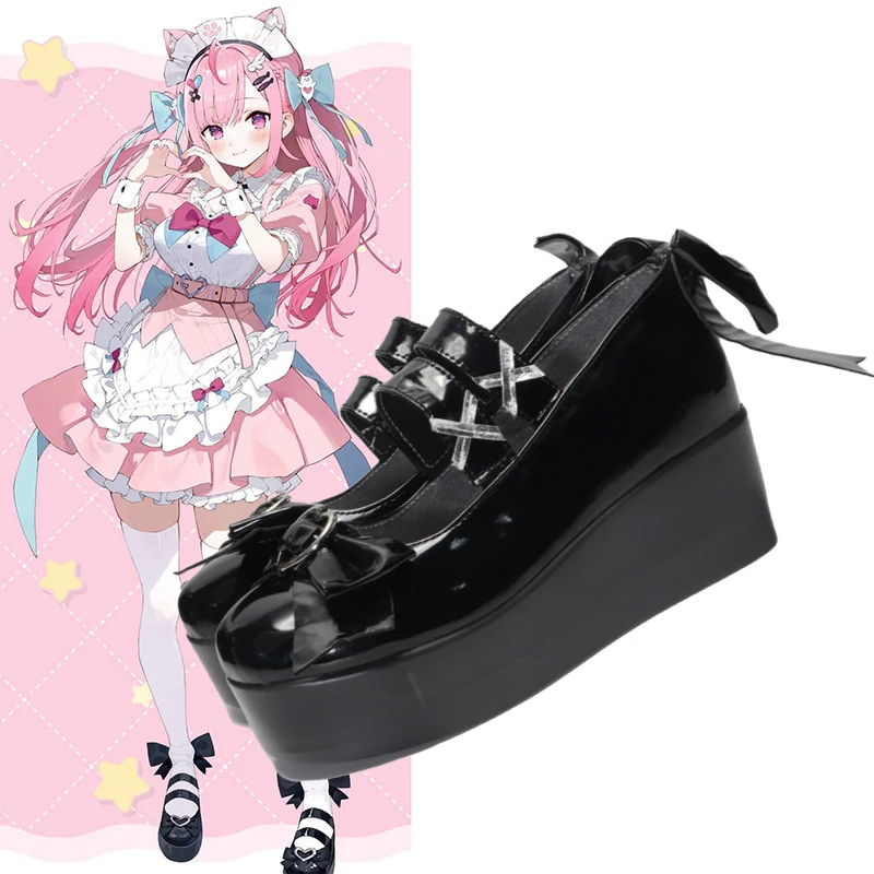 Новый аниме Vtuber Юки Сакуна, черные милые туфли в стиле Лолиты на толстой подошве, блестящие кожаные туфли на заказ
Новый аниме Vtuber Юки Сакуна, черные милые туфли в стиле Лолиты на толстой подошве, блестящие кожаные туфли на заказ