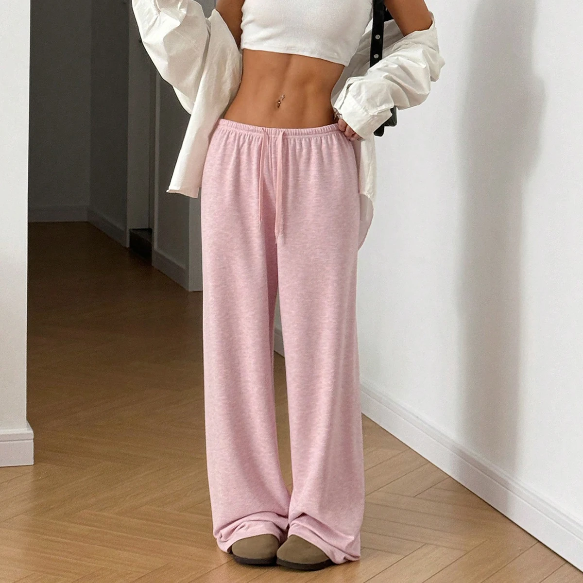 Women's Comfortable Solid Color Pants 2026 Loose Wide Leg Floor-length Sporty Jym Casual Elastic Low Waist Pants Woman Clothing
Women's Comfortable Solid Color Pants 2026 Loose Wide Leg Floor-length Sporty Jym Casual Elastic Low Waist Pants Woman Clothing