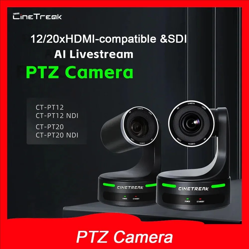 Cinetreak PTZ Camera CT-PT12/CT-PT12 NDI/CT-PT20/CT-PT20 NDI 10/20x 1080p60 Optical Auto-Tracking Camera For Live Broadcast
Cinetreak PTZ Camera CT-PT12/CT-PT12 NDI/CT-PT20/CT-PT20 NDI 10/20x 1080p60 Optical Auto-Tracking Camera For Live Broadcast