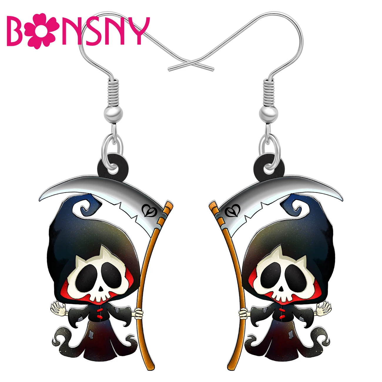 Bonsny Acrylic Halloween Decorations Adorable Scythe Death Skull Earrings Dangle Drop Charms Jewelry For Women Girls Teens Gifts
Bonsny Acrylic Halloween Decorations Adorable Scythe Death Skull Earrings Dangle Drop Charms Jewelry For Women Girls Teens Gifts