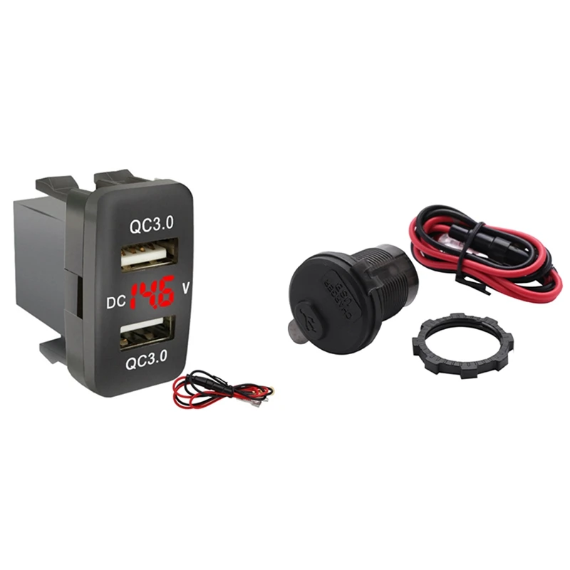 Быстрая зарядка для автомобилей, мотоциклов, лодок PD Type C + QC 3,0 с двумя USB для Toyota, 2 комплекта
Быстрая зарядка для автомобилей, мотоциклов, лодок PD Type C + QC 3,0 с двумя USB для Toyota, 2 комплекта