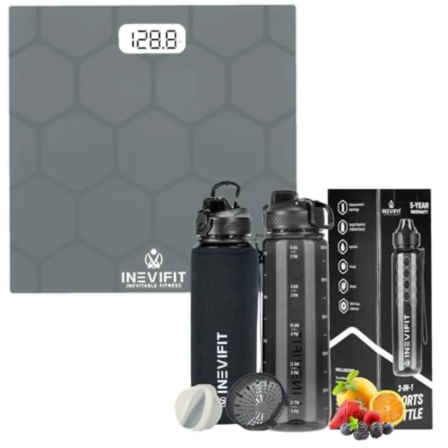 INEVIFIT Hydration and Wellness Bundle Digital Bathroom Scale and 3-in-1 Sports Water Bottle for Active Lifestyles
INEVIFIT Hydration and Wellness Bundle Digital Bathroom Scale and 3-in-1 Sports Water Bottle for Active Lifestyles