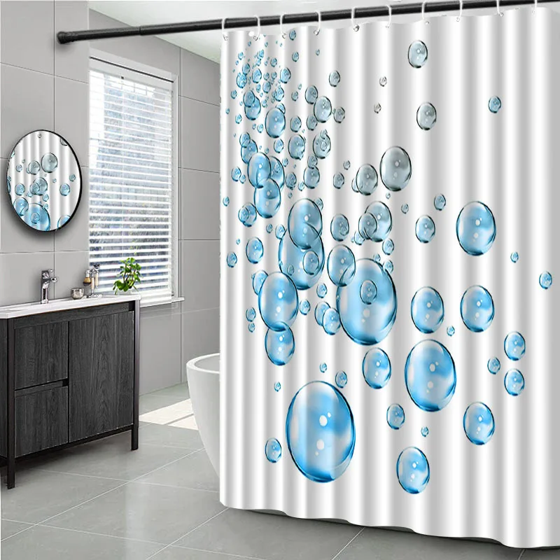 Shower Curtain 2D Flat Water Drop Blue Bubbles Transparent Effect Polyester 70.8x70.8 Inch Machine Washable
Shower Curtain 2D Flat Water Drop Blue Bubbles Transparent Effect Polyester 70.8x70.8 Inch Machine Washable