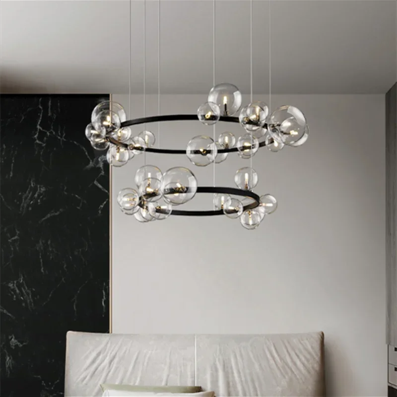 LED Clear Glass Ball Chandelier Creative Circle Hanging Light for Dining Room Kitchen Studio Living Room Cafe Decor
LED Clear Glass Ball Chandelier Creative Circle Hanging Light for Dining Room Kitchen Studio Living Room Cafe Decor