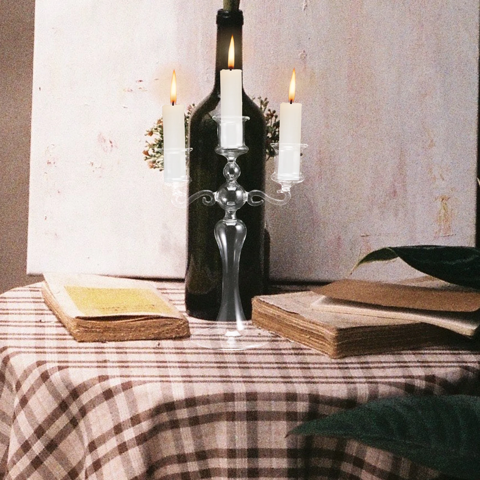 Clear Glass Holder Smooth Polished Decorative Candlestick Holder Romantic Tabletop for Pillar Candles Wedding Events Home
Clear Glass Holder Smooth Polished Decorative Candlestick Holder Romantic Tabletop for Pillar Candles Wedding Events Home