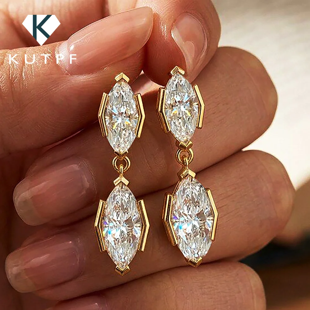 2-Stone Marquise Cut Moissanite Drop Earrings for Women S925 Silver Lab Diamond Stud Earrings with Certificate Fine Jewelry
2-Stone Marquise Cut Moissanite Drop Earrings for Women S925 Silver Lab Diamond Stud Earrings with Certificate Fine Jewelry