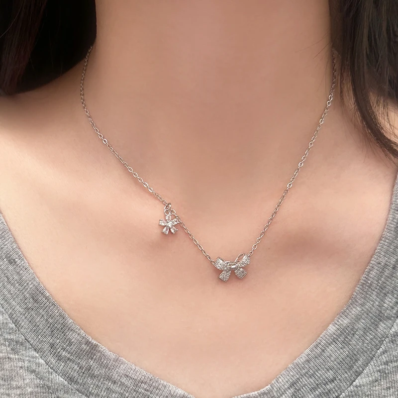 PONYKISS 925 Sterling Silver 14K Gold Zircon Bowknot Flower Pendant Necklaces for Women Cute Fine Jewelry Minimalist Accessories
PONYKISS 925 Sterling Silver 14K Gold Zircon Bowknot Flower Pendant Necklaces for Women Cute Fine Jewelry Minimalist Accessories