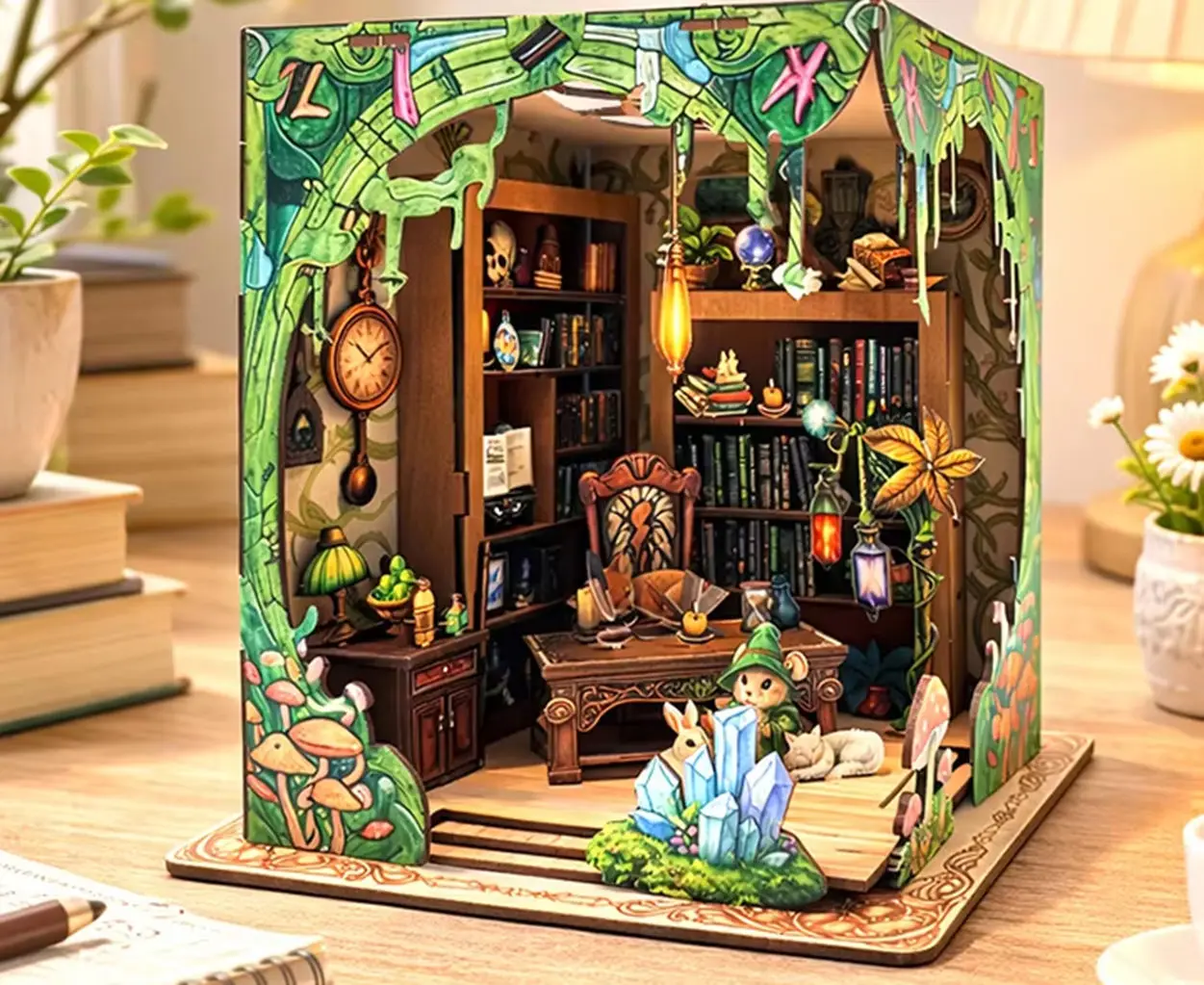 Fantasy Magic Library DIY Mini Scene, Wooden 3D Assembly Puzzle, Enchanted Study Room Dollhouse Decor Handcraft Desktop Display
Fantasy Magic Library DIY Mini Scene, Wooden 3D Assembly Puzzle, Enchanted Study Room Dollhouse Decor Handcraft Desktop Display