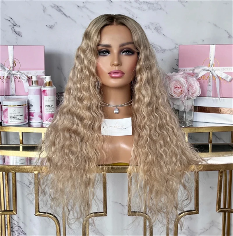 Glueless Long Curly Wig Ombre Ash Blonde Colored Synthetic Hair Wig for Women Heat Resistant Wig High Quality Wig 180% Density
Glueless Long Curly Wig Ombre Ash Blonde Colored Synthetic Hair Wig for Women Heat Resistant Wig High Quality Wig 180% Density