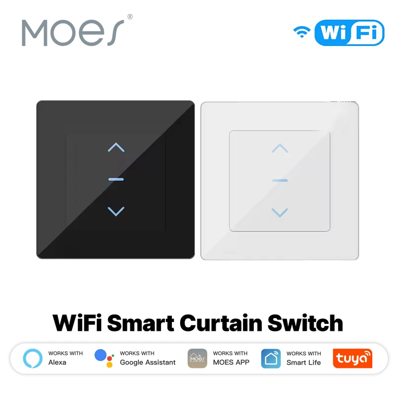 MOES Tuya WiFi Smart Curtain Touch Switch for Motorized Curtains and Roller Blinds Work with Smart Life App Alexa Google Home
MOES Tuya WiFi Smart Curtain Touch Switch for Motorized Curtains and Roller Blinds Work with Smart Life App Alexa Google Home