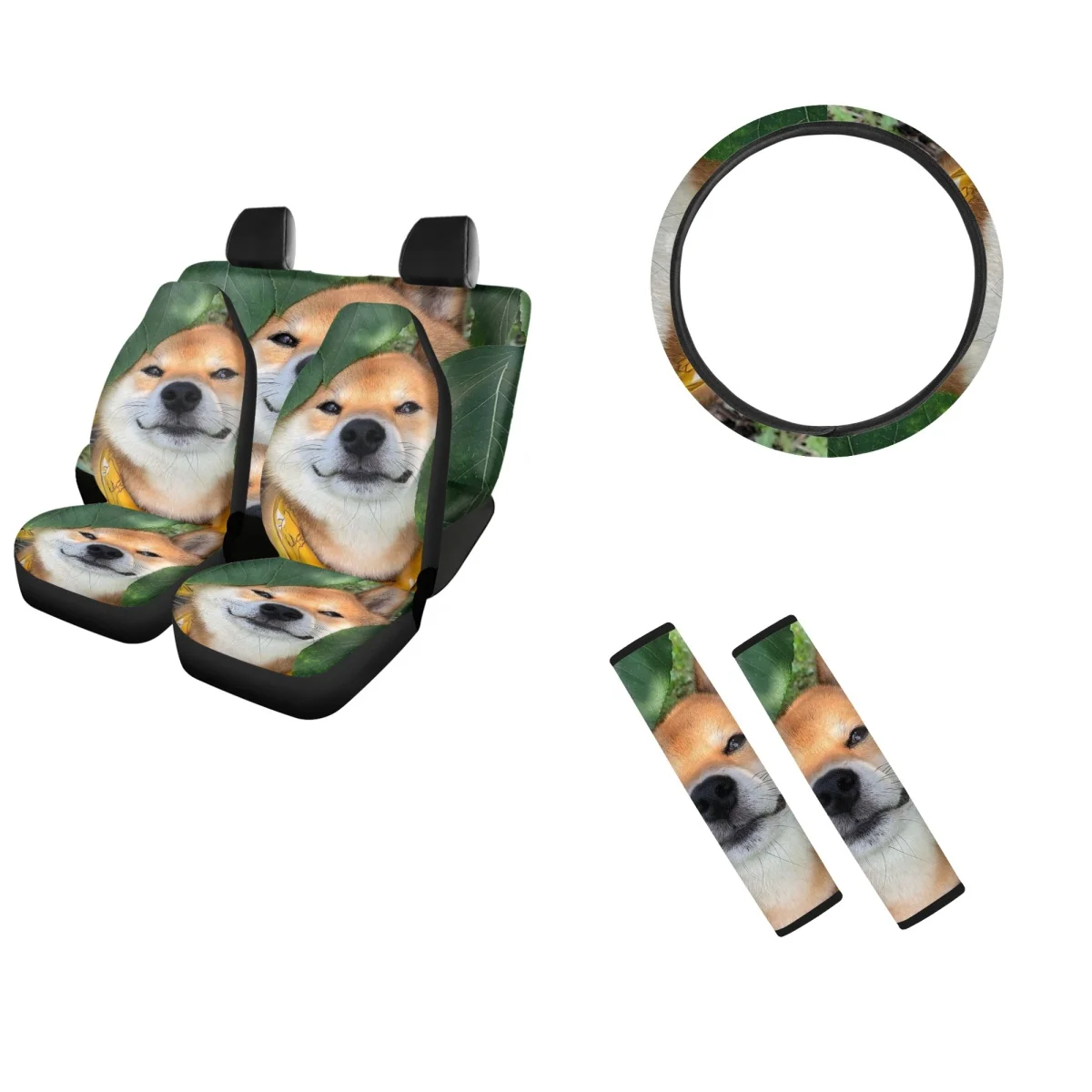 Cute Akita Dog Design Universal Front and Rear Car Seat Covers Washable Steering Wheel Cover Seatbelt Protection Easy to Clean
Cute Akita Dog Design Universal Front and Rear Car Seat Covers Washable Steering Wheel Cover Seatbelt Protection Easy to Clean