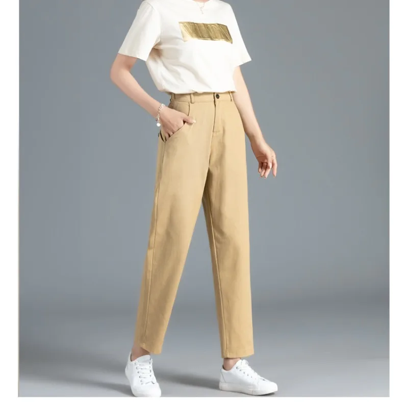 Spring Women's 2024 Spliced Button Zipper Pocket Fashion Office Lady Solid Loose Harlan Carrots Casual Straight Leg Pants
Spring Women's 2024 Spliced Button Zipper Pocket Fashion Office Lady Solid Loose Harlan Carrots Casual Straight Leg Pants