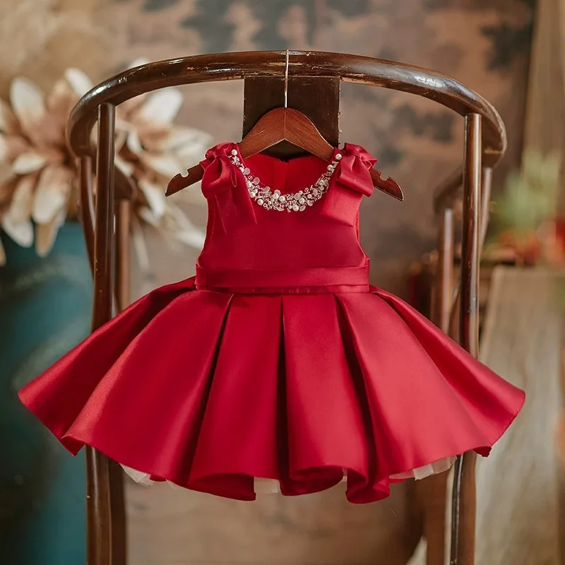 Children's First Birthday Dress New Red Sleeveless High-End Light Luxury Niche Girl Princess Dress Stylish Wedding Dress Childre
Children's First Birthday Dress New Red Sleeveless High-End Light Luxury Niche Girl Princess Dress Stylish Wedding Dress Childre