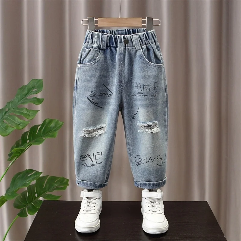 Kids Boys Jeans 2025 Spring And Autumn New Fashionable Elastic Pants Children's Wear Boys Loose Thin Jeans Children's Trousers
Kids Boys Jeans 2025 Spring And Autumn New Fashionable Elastic Pants Children's Wear Boys Loose Thin Jeans Children's Trousers