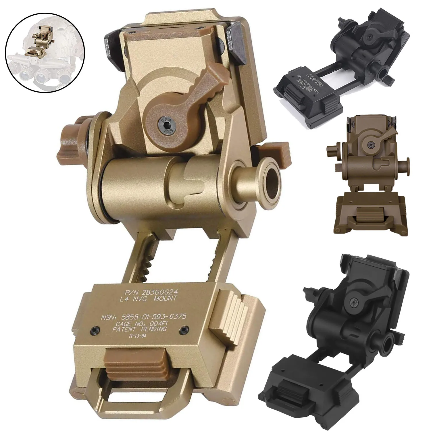 Upgrade L4G24 Metal/Nylon NVG Mount – Break Away Tactical Helmet Bracket for PVS14/15/18/7 GPNVG18 Night Vision Goggles
Upgrade L4G24 Metal/Nylon NVG Mount – Break Away Tactical Helmet Bracket for PVS14/15/18/7 GPNVG18 Night Vision Goggles