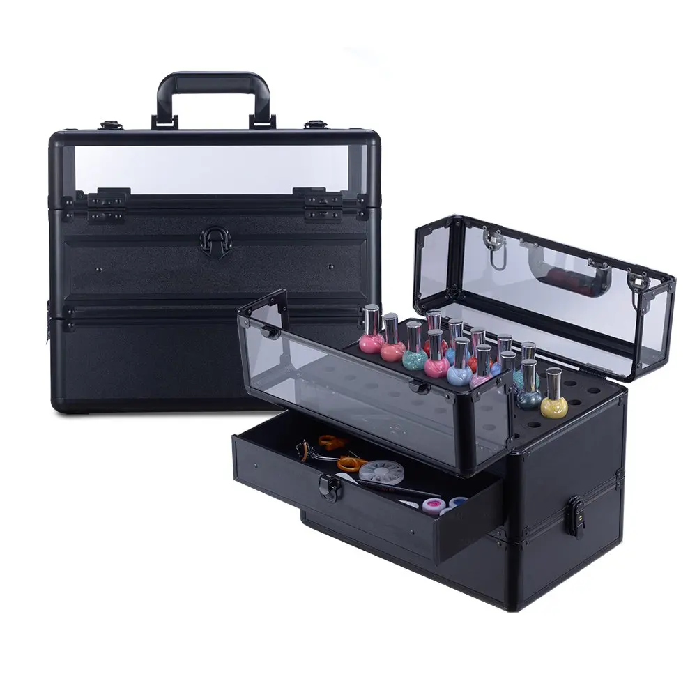 Чехол-органайзер для лака для ногтей с текстурой черного бриллианта, многослойный косметический чехол с прозрачными отделениями
Чехол-органайзер для лака для ногтей с текстурой черного бриллианта, многослойный косметический чехол с прозрачными отделениями