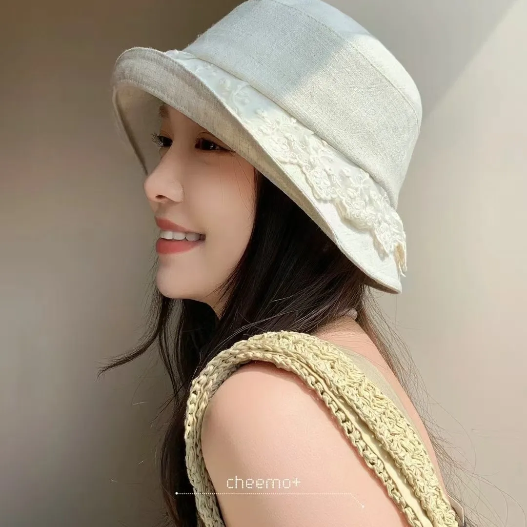Niche design sense lace sunscreen cute bucket hat women's summer thin face small cotton and linen sunshade basin hat for women
Niche design sense lace sunscreen cute bucket hat women's summer thin face small cotton and linen sunshade basin hat for women