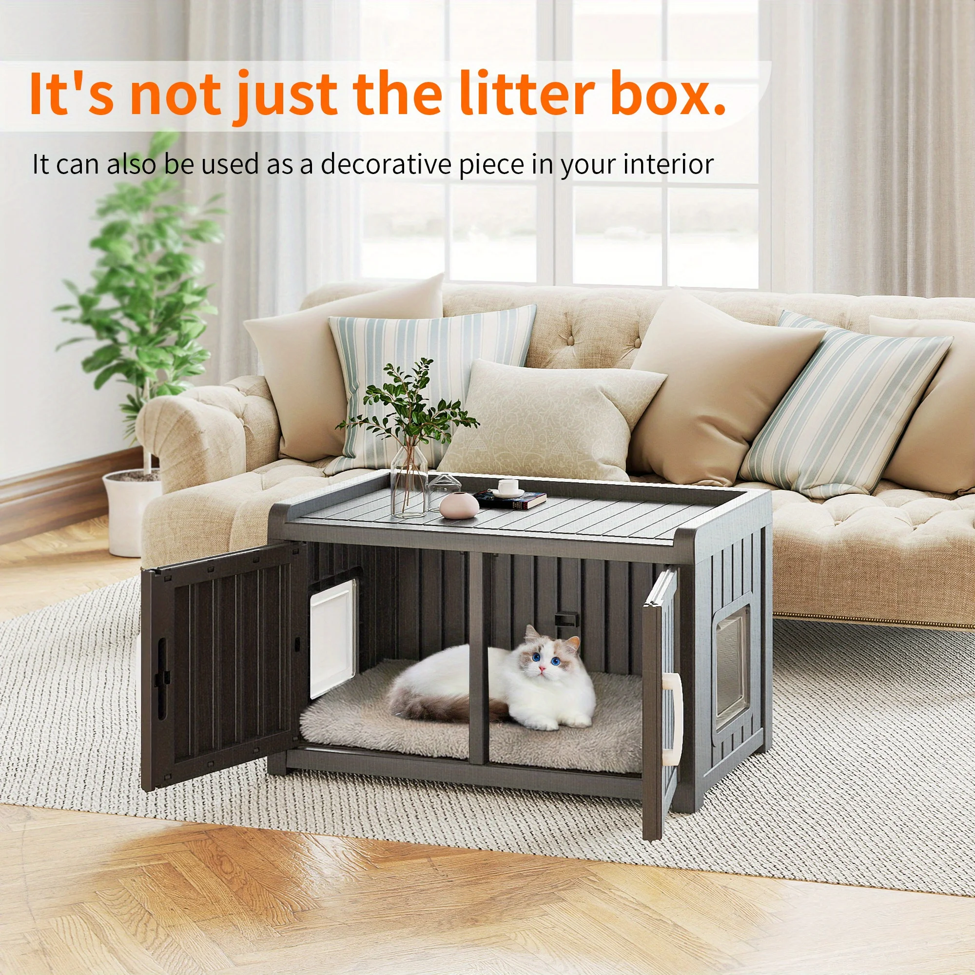 Two-Room Cat House with Dual Entrances - Spacious Indoor/Outdoor Cat Shelter, Easy-Clean Dual Chamber Design, Patio-Friendly Aesthetic & Safe Living Space for Multi-Cat Households, Easy Assembly (Compatible with Indoor/Outdoor Use)
Two-Room Cat House with Dual Entrances - Spacious Indoor/Outdoor Cat Shelter, Easy-Clean Dual Chamber Design, Patio-Friendly Aesthetic & Safe Living Space for Multi-Cat Households, Easy Assembly (Compatible with Indoor/Outdoor Use)