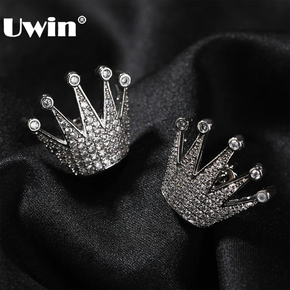 UWIN Hollow Crown Stud Earrings Full Iced Cubic Zircon Earrings for Women Fashion Jewelry
UWIN Hollow Crown Stud Earrings Full Iced Cubic Zircon Earrings for Women Fashion Jewelry