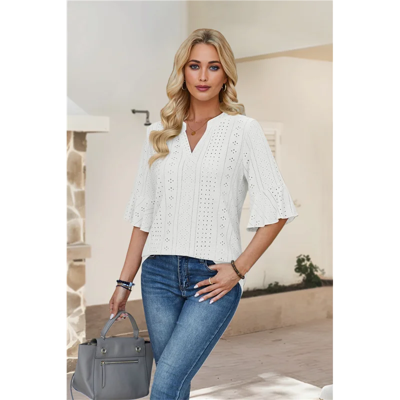 【Party-Decoration】Plus-Size-Tops-For-Women Dressy V Neck 3/4 Length Ruffle Sleeve T Shirts Trendy Casual Loose Blouses
【Party-Decoration】Plus-Size-Tops-For-Women Dressy V Neck 3/4 Length Ruffle Sleeve T Shirts Trendy Casual Loose Blouses