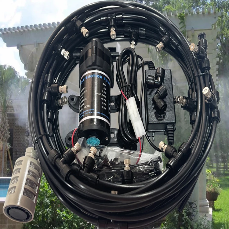 New Garden Low Pressure Water Atomization Cooling System 6mm Push Connection Mist Nozzle Mute Pump Sprayer Kit
New Garden Low Pressure Water Atomization Cooling System 6mm Push Connection Mist Nozzle Mute Pump Sprayer Kit