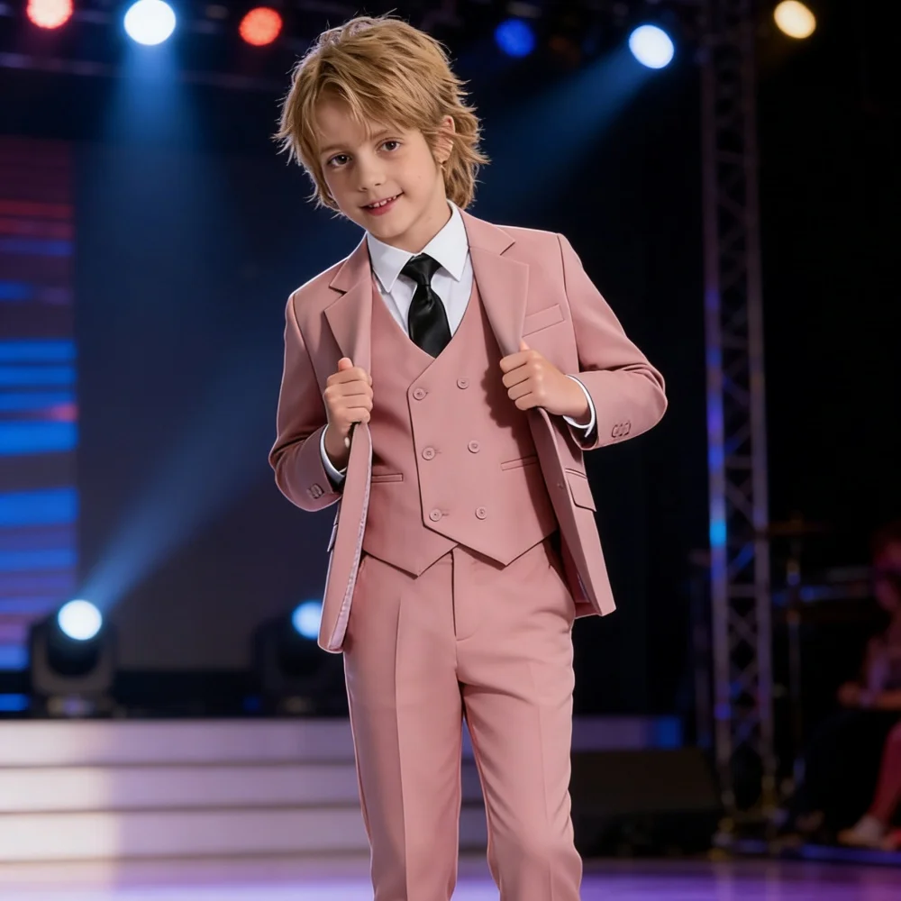 Pink Handsome Suit Set 4 Pieces For Kids Birthday Party Wear Long Sleeved Elegant Boys Slim Fit Suits School Choir Performance
Pink Handsome Suit Set 4 Pieces For Kids Birthday Party Wear Long Sleeved Elegant Boys Slim Fit Suits School Choir Performance