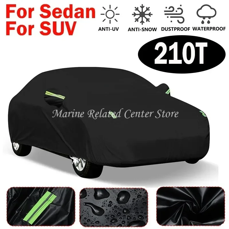 210T Waterproof Full Car Cover for Sedan SUV Universal Outdoor Snow Resistant Sun Protection Cover for Toyota BMW for Benz VW
210T Waterproof Full Car Cover for Sedan SUV Universal Outdoor Snow Resistant Sun Protection Cover for Toyota BMW for Benz VW