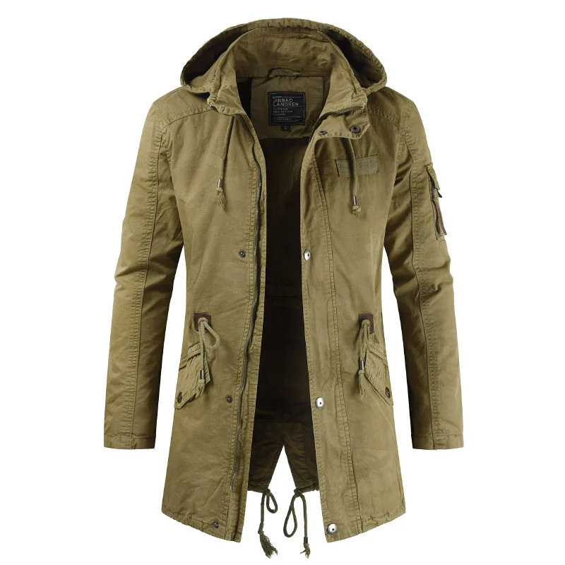 Men's Spring Military Cotton Mid-Long Parka Jacket Fleece Lined Plush Warm Men Long Coat Full-Zip Removable Hooded Cargo Parka
Men's Spring Military Cotton Mid-Long Parka Jacket Fleece Lined Plush Warm Men Long Coat Full-Zip Removable Hooded Cargo Parka