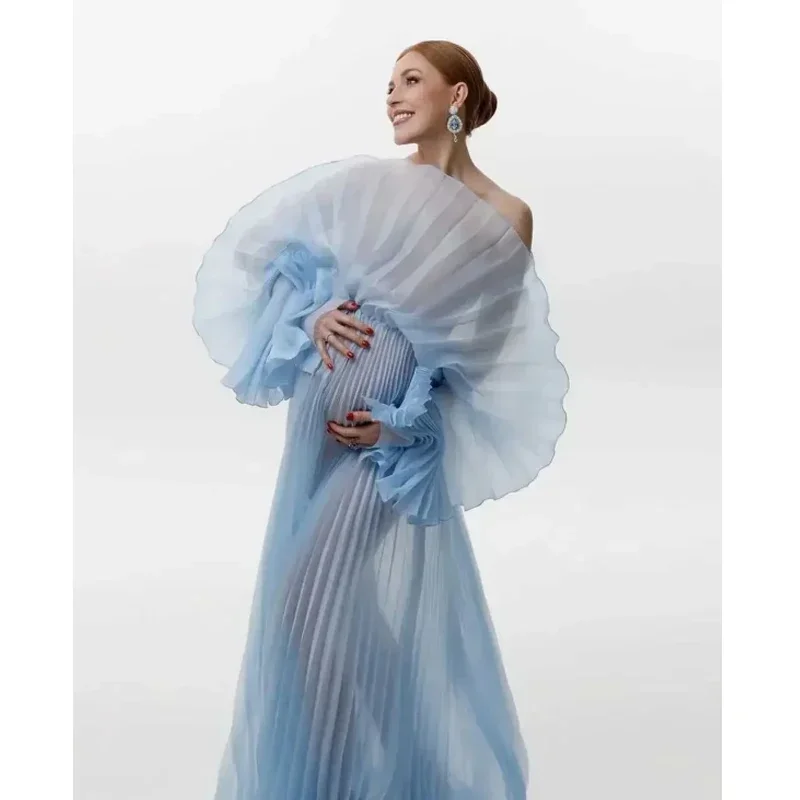 Elegant Pleated Maternity Photoshoot Dress with Flowing Ruffles - Gorgeous Baby Shower Gown for Pregnancy Photography Sessions
Elegant Pleated Maternity Photoshoot Dress with Flowing Ruffles - Gorgeous Baby Shower Gown for Pregnancy Photography Sessions