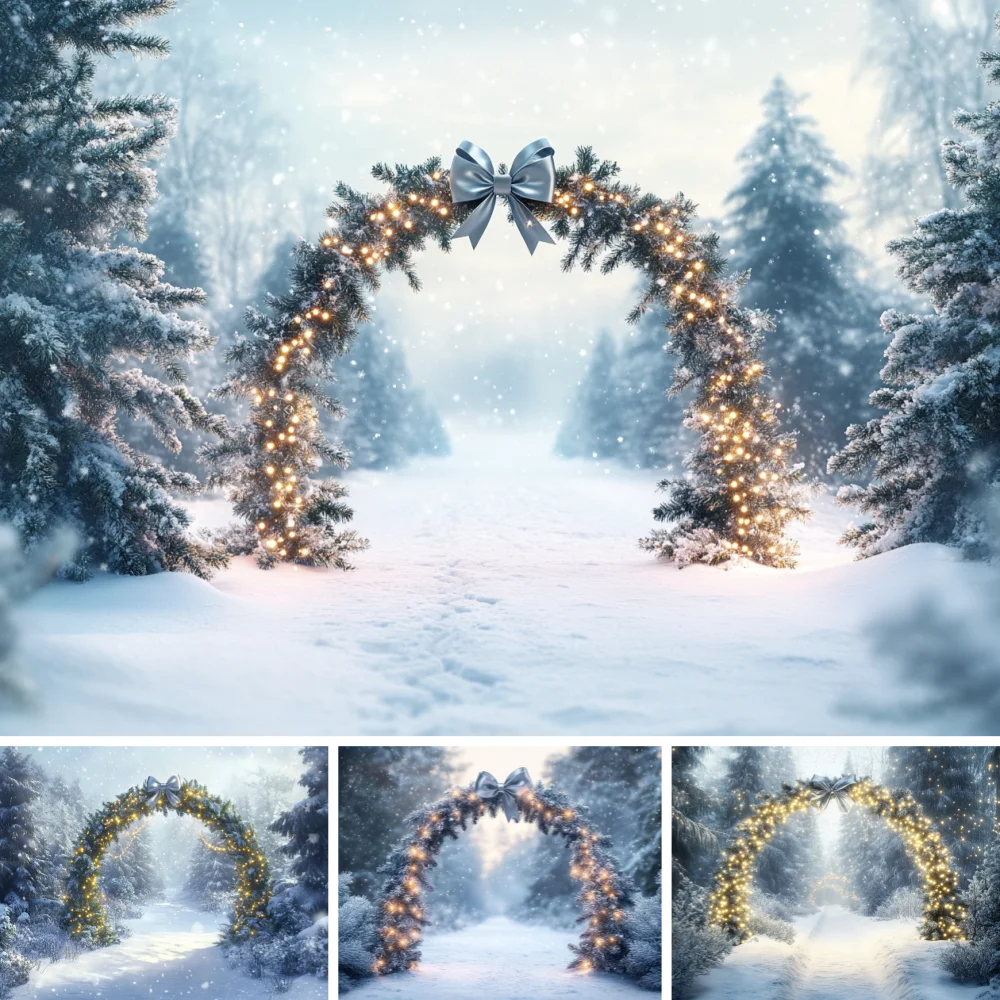 Winter Christmas Backdrop for Photography Wonderland Arch Door Xmas Tree Gift Kids Portrait Family Party Background Photo Studio
Winter Christmas Backdrop for Photography Wonderland Arch Door Xmas Tree Gift Kids Portrait Family Party Background Photo Studio