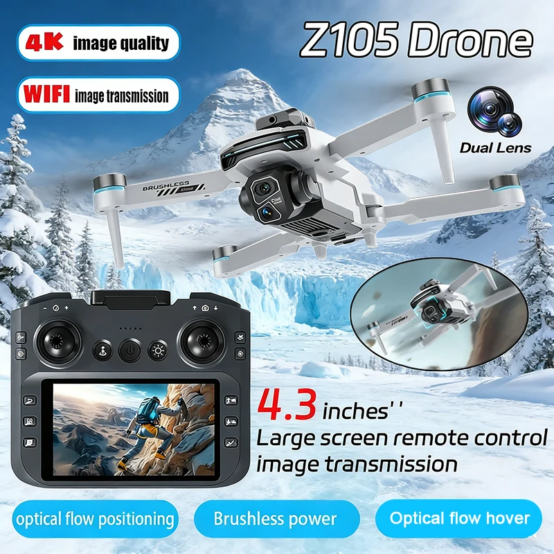 Новый Z105 Mini Drone Cam 4K Профессиональная HD-камера с оптическим позиционированием потока Бесщеточный WIFI FPV Видео 4,3-дюймовый БПЛА с экраном
Новый Z105 Mini Drone Cam 4K Профессиональная HD-камера с оптическим позиционированием потока Бесщеточный WIFI FPV Видео 4,3-дюймовый БПЛА с экраном